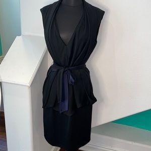 Stella McCartney black tie waist midi dress